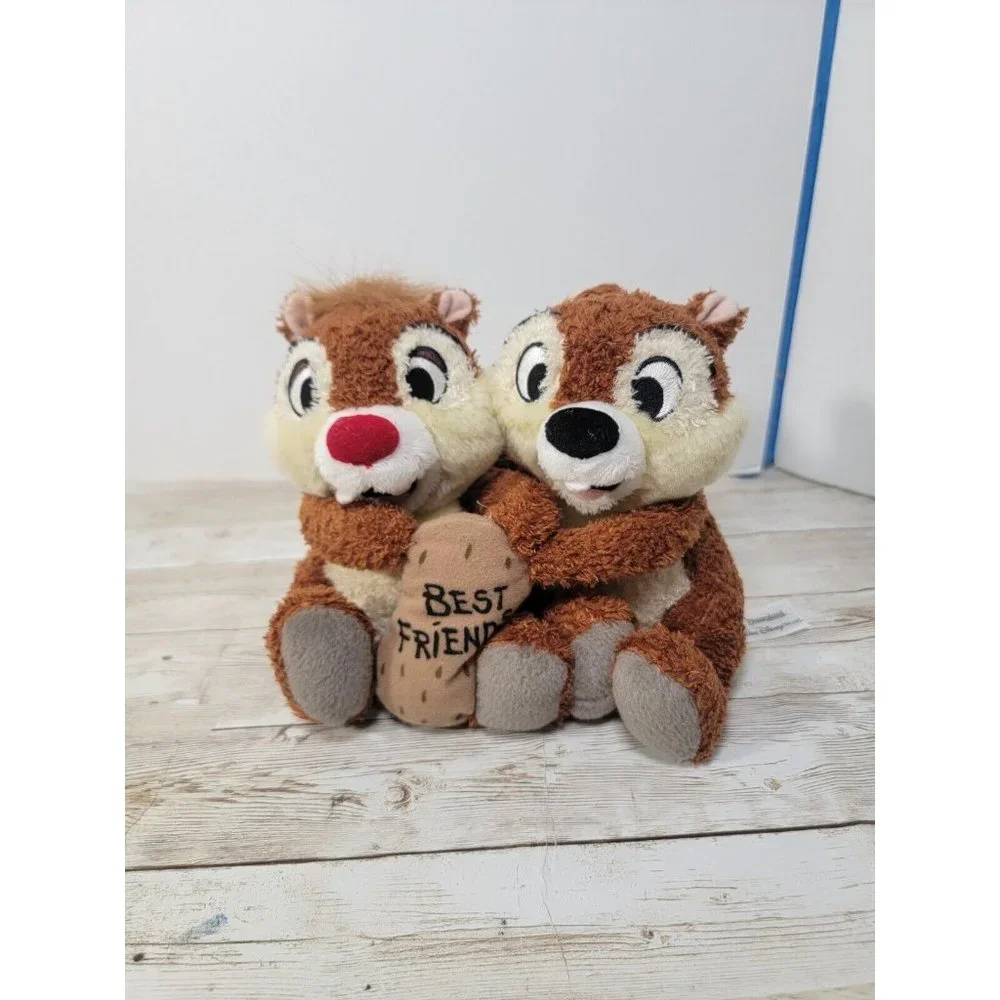 Disney World Authentic Chip & Dale Plush Chipmunks Best Friends Figures With Tag